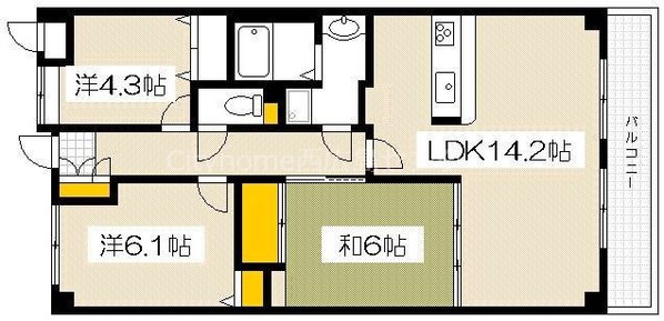 西広島駅 バス12分  広電バス・田方が丘団地下車：停歩3分 15階の物件間取画像